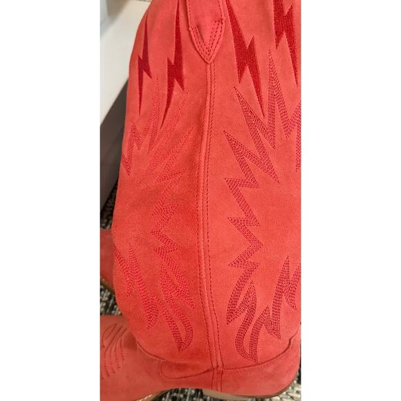 Dingo Thunder Road Red Tall Leather Western Boot Womens Size 7.5M - Picture 6 of 8